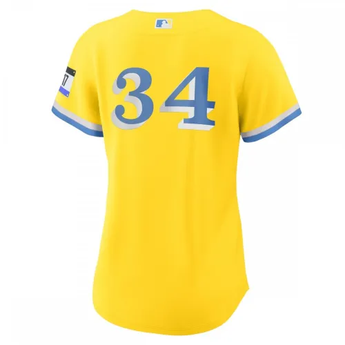 David Ortiz Boston Red Sox Camiseta Nike City Connect Replica de Jugador, Mujer - Dorada