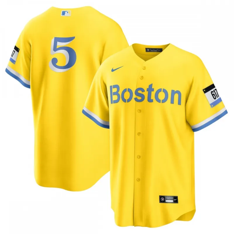 Enrique Hernandez Boston Red Sox Nike 2021 City Connect Replica Player Jersey – Gold/Light Blue