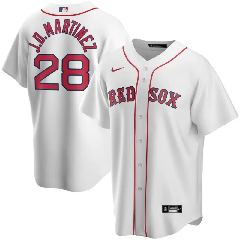Men’s Boston Red Sox J.D.MARTINEZ #28 Nike White Home 2020 Jersey