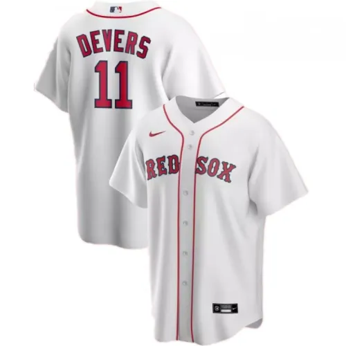 Camisola de homem dos Boston Red Sox Rafael Devers #11 Nike White Home 2020