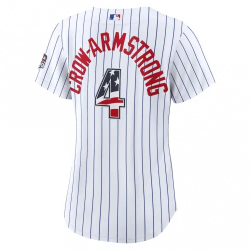 Pete Crow-Armstrong Chicago Cubs Nike Women’s USA 250 Fourth of July Home Stadium Jersey – White