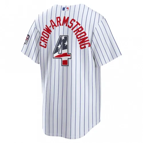 Pete Crow-Armstrong Chicago Cubs Nike USA 250 Fourth of July Home Stadium Jersey – White