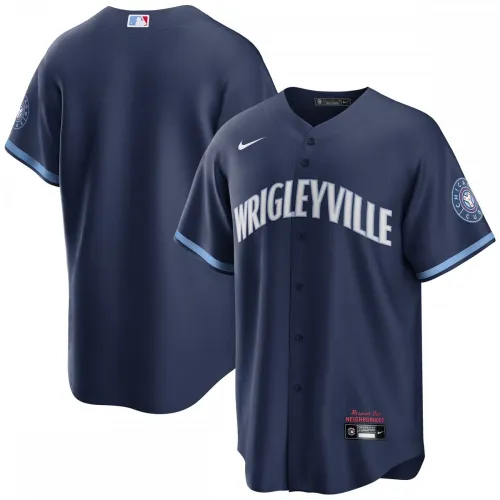 Maglia replica Nike City Connect 2021 dei Chicago Cubs - Blu navy