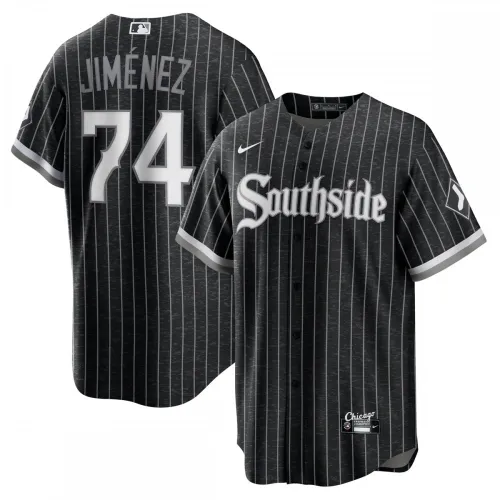 Eloy Jimenez Chicago White Sox Camiseta Nike 2021 City Connect Replica Player - Negro/Antracita