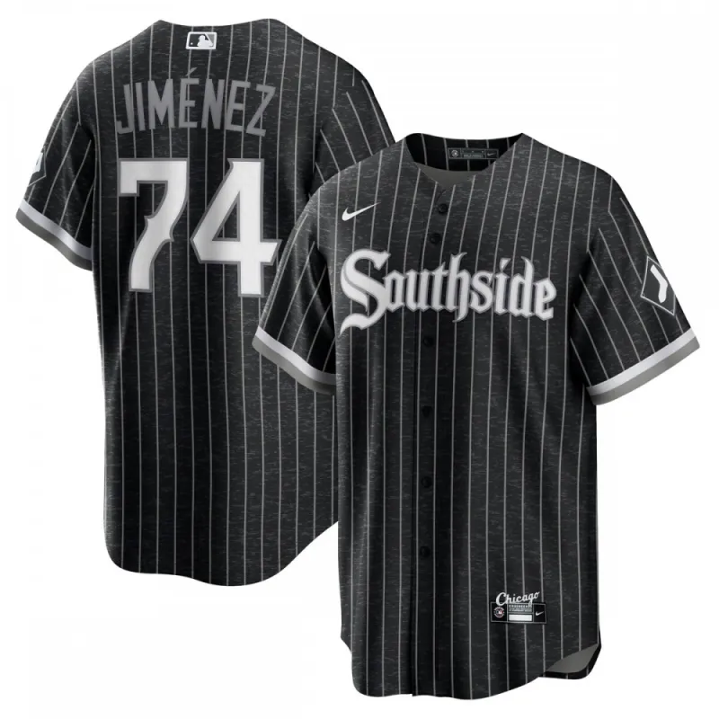 Eloy Jimenez Chicago White Sox Nike 2021 City Connect replica-spelersshirt – Zwart/Antraciet