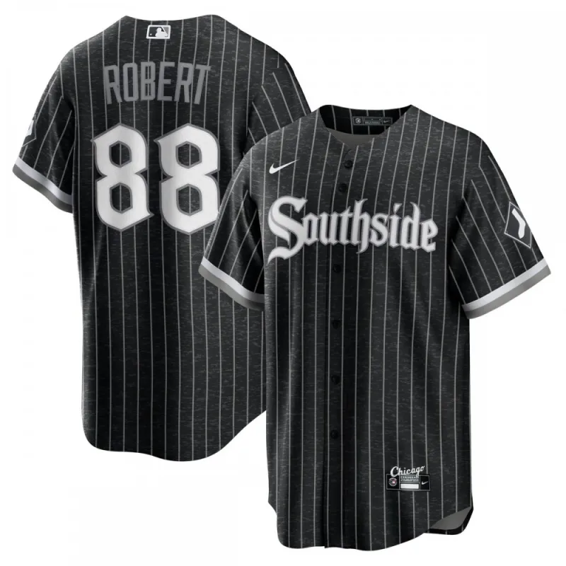 Luis Robert Chicago White Sox Nike 2021 City Connect Replica Player Jersey – Black