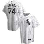 Maillot domicile Nike blanc et bleu roi Eloy Jimenez (#74) des Chicago White Sox pour homme
