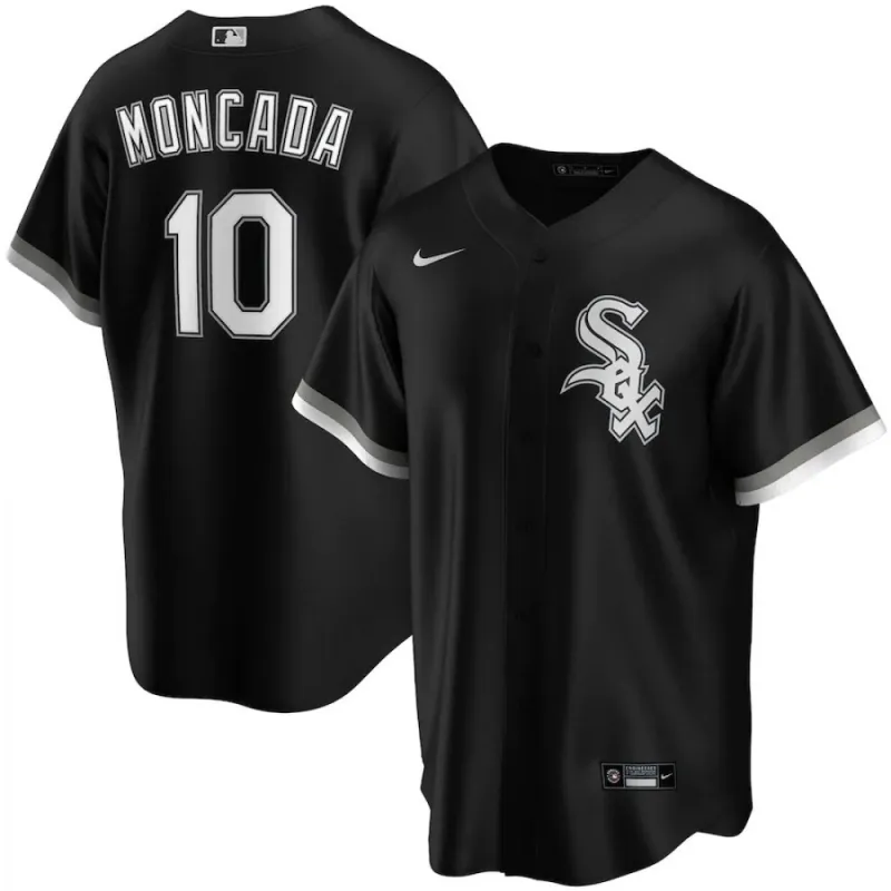 Men’s Chicago White Sox Yoán Moncada #10 Nike Black Home 2020 Jersey