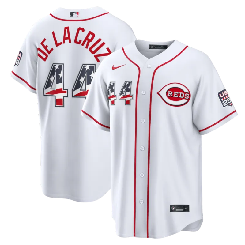 Elly De La Cruz Cincinnati Reds Nike USA 250 Fourth of July Home Stadium Jersey – White