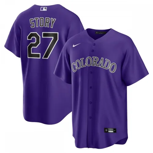 Trevor Story Colorado Rockies Nike Alternate Replica Player Name Jersey - Paars