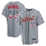 Tarik Skubal Detroit Tigers Nike USA 250 Fourth of July Road Stadium Jersey - Gray Tarik Skubal Detroit Tigers Nike USA 250 Fourth of July Road Stadium Jersey – Gray