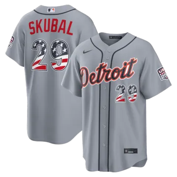 Tarik Skubal Detroit Tigers Nike USA 250 Fourth of July Road Stadium Jersey - Gray