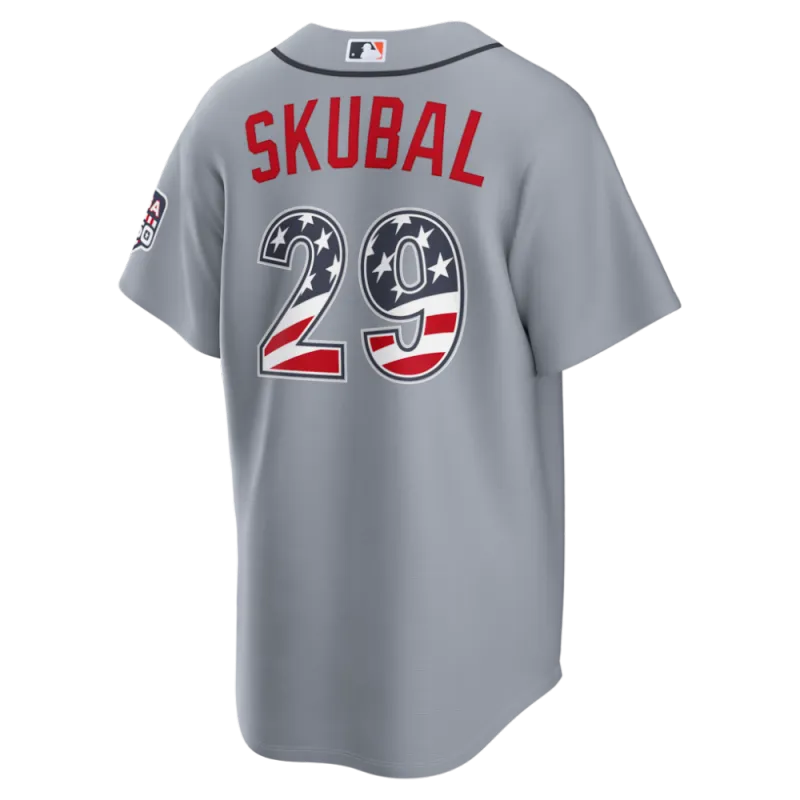 Tarik Skubal Detroit Tigers Nike USA 250 Fourth of July Road Stadium Jersey – Gray