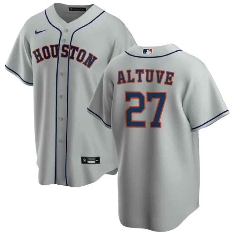 Houston Astros heren-shirt José Altuve #27 Nike grijs uit- en thuisshirt 2020