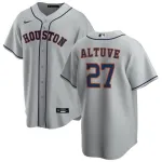 Heren Houston Astros José Altuve #27 Nike grijze uitshirt voor thuiswedstrijden 2020