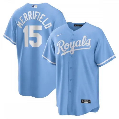 Maillot de joueur Nike « Alternate Replica » de Whit Merrifield (Kansas City Royals) - Bleu clair