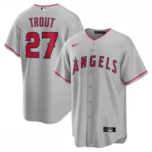 Mike Trout Los Angeles Angels Nike Road Replica Maglia Nome Giocatore - Argento
