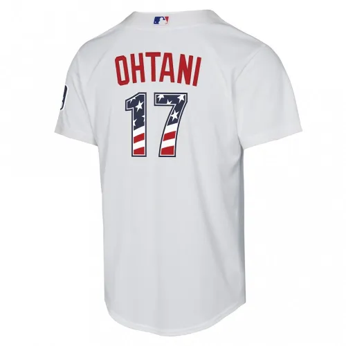Shohei Ohtani Los Angeles Dodgers Nike Youth USA 250 Fourth of July Home Replica Jersey – White