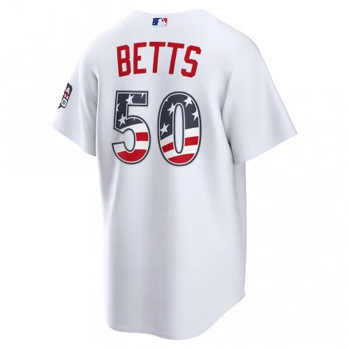Mookie Betts Los Angeles Dodgers Nike USA 250 Fourth of July Home Stadium Jersey – White