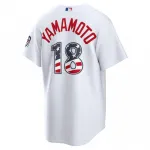 Yoshinobu Yamamoto Los Angeles Dodgers Nike USA 250 Fourth of July Home Stadium Jersey – White