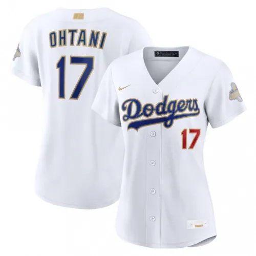 Camisola de estádio da coleção Nike Women's 2026 Gold de Shohei Ohtani dos Los Angeles Dodgers - Branca