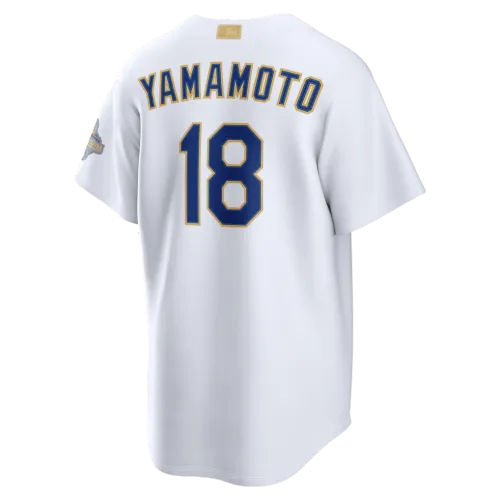 Yoshinobu Yamamoto Los Angeles Dodgers Nike 2026 Gold Collection Stadium Jersey – White