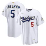 Freddie Freeman Los Angeles Dodgers Nike 2026 Gold Collection Stadium Jersey - White Freddie Freeman Los Angeles Dodgers Nike 2026 Gold Collection Stadium Jersey – White