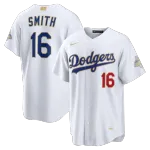 Will Smith Los Angeles Dodgers Nike 2026 Gold Collection Stadium Jersey - White Will Smith Los Angeles Dodgers Nike 2026 Gold Collection Stadium Jersey – White