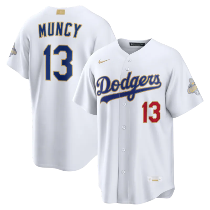 Max Muncy Los Angeles Dodgers Nike 2026 Gold Collection Stadium Jersey – White