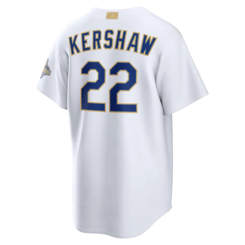 Clayton Kershaw Los Angeles Dodgers Nike 2026 Gold Collection Stadium Jersey – White