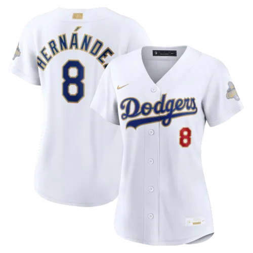 Maillot de stade Nike pour femme « Collection Gold 2026 » d'Enrique Hernández des Dodgers de Los Angeles - Blanc