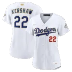 Maillot de stade Nike pour femme « Clayton Kershaw » des Dodgers de Los Angeles, collection Gold 2026 – Blanc Clayton Kershaw Los Angeles Dodgers Nike Women’s 2026 Gold Collection Stadium Jersey – White
