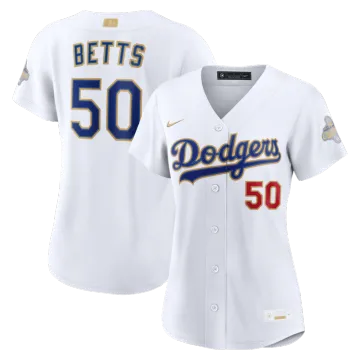Mookie Betts Los Angeles Dodgers Nike Women's 2026 Gold Collection Stadium Jersey - White