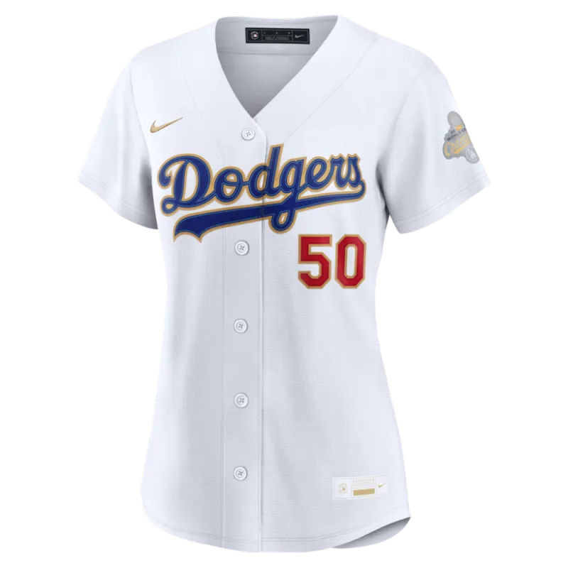 Mookie Betts Los Angeles Dodgers Nike Women’s 2026 Gold Collection Stadium Jersey – White