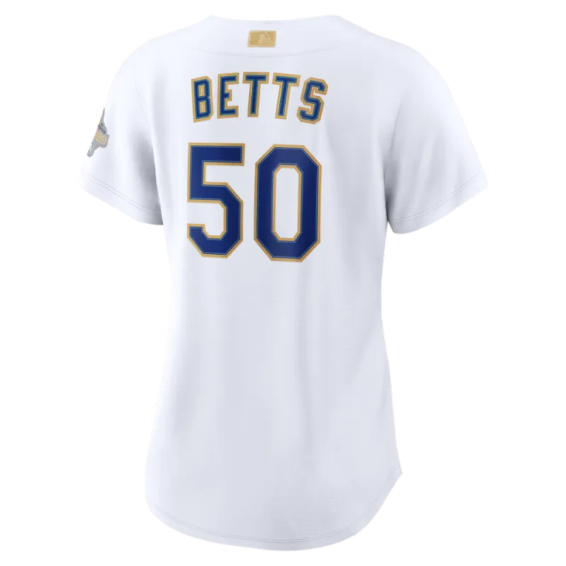 Mookie Betts Los Angeles Dodgers Nike Women’s 2026 Gold Collection Stadium Jersey – White