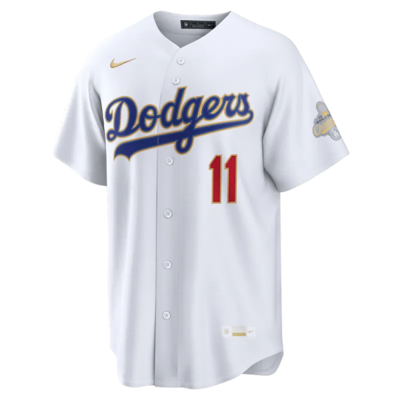 Roki Sasaki Los Angeles Dodgers Nike 2026 Gold Collection Stadium Jersey – White