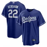 Maillot réplique alternatif Nike de Clayton Kershaw (Los Angeles Dodgers) avec nom du joueur - Bleu roi