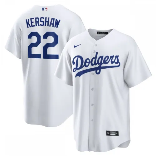 Clayton Kershaw, Los Angeles Dodgers, Nike Heimtrikot-Replik mit Spielernamen – Weiß