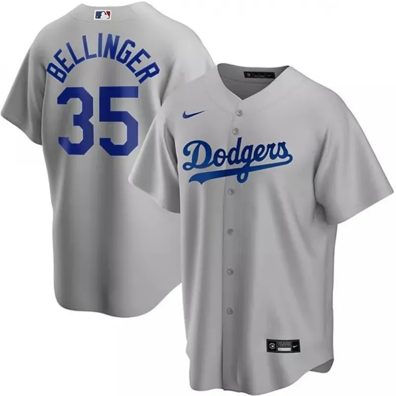 Men’s Los Angeles Dodgers Cody Bellinger #35 Nike Gray Alternate 2020 Jersey