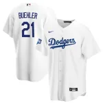 Hommes Los Angeles Dodgers Walker Buehler #21 Nike White 2020 Home Jersey