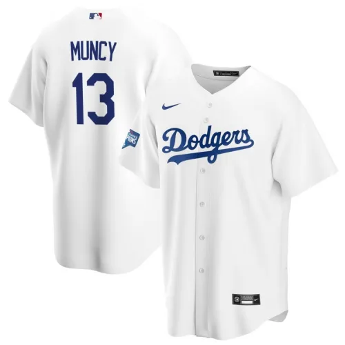 Hommes Los Angeles Dodgers Max Muncy #13 Nike White 2020 World Series Champions Home Jersey