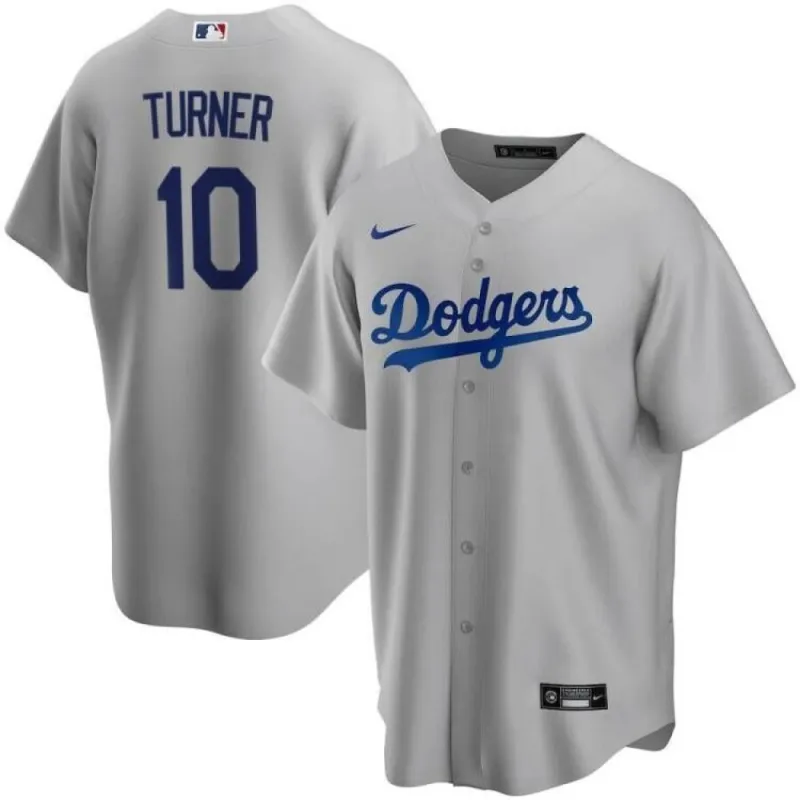 Men’s Los Angeles Dodgers Justin Turner #10 Nike Gray 2020 Jersey