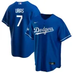 Camisola de jogo em casa dos Los Angeles Dodgers para homem, Julio Urías #7, Nike Royal, Campeões da World Series de 2020