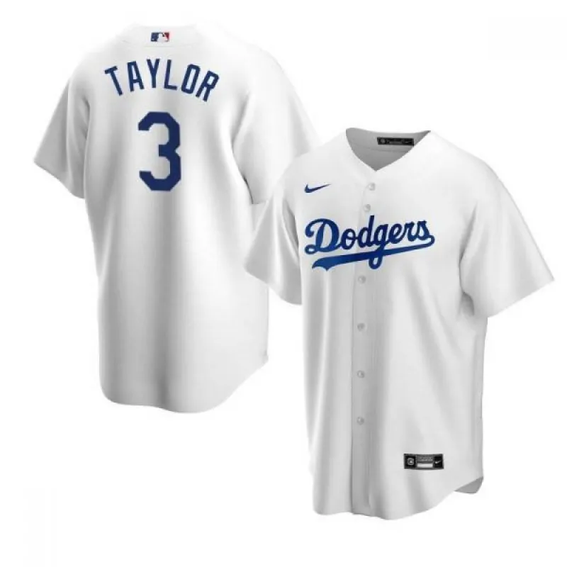 Men’s Los Angeles Dodgers Chris Taylor #3 Nike White 2020 Jersey