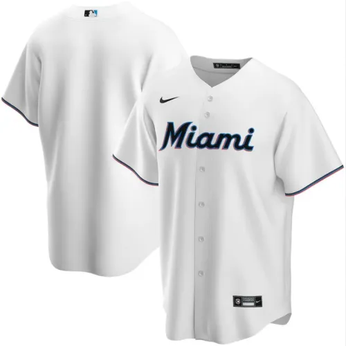 Camisa masculina Nike branca do Miami Marlins para casa, temporada 2020.