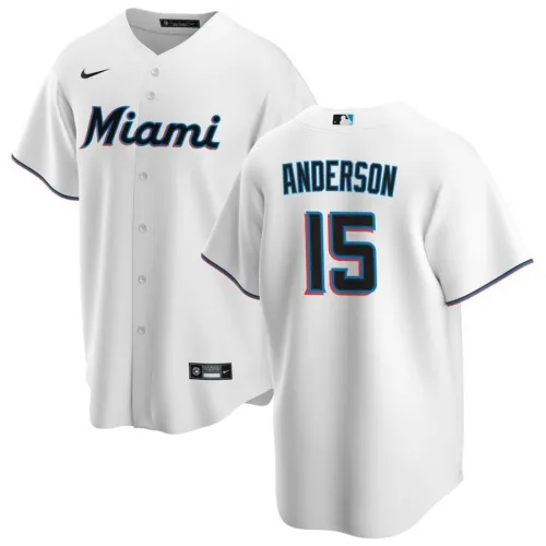 Miami Marlins Brian Anderson Herren-Heimtrikot 2020 von Nike, weiß, Modell #15