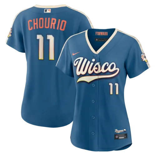 Jackson Chourio Milwaukee Brewers Nike Women's 2026 City Connect Stadium Jersey - Mineral Blue