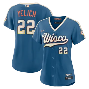 Christian Yelich Milwaukee Brewers Nike Women's 2026 City Connect Stadium Jersey - Mineral Blue