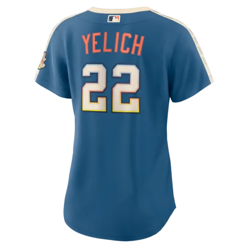Christian Yelich Milwaukee Brewers Nike Women’s 2026 City Connect Stadium Jersey – Mineral Blue
