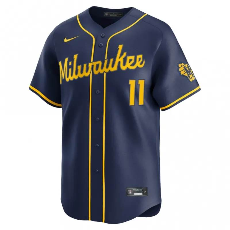 Jackson Chourio Milwaukee Brewers Nike Alternate 2 Limited Jersey – Navy